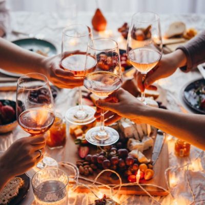 Glasses,Of,Rose,Wine,Seen,During,A,Friendly,Party,Of